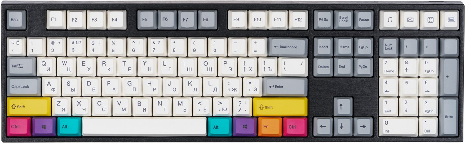 Клавіатура ігрова VARMILO MA108M V2 CMYK EC Ivy V2 RU USB Black/White (A36A024B1A3A06A007) в Києві
