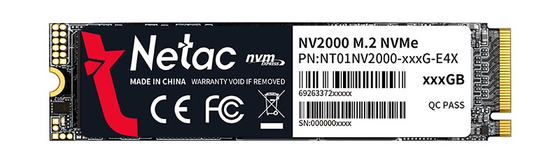 Накопитель SSD NETAC NV2000 512GB M.2 PCIe NVMe (NT01NV2000-512-E4X) в Киеве