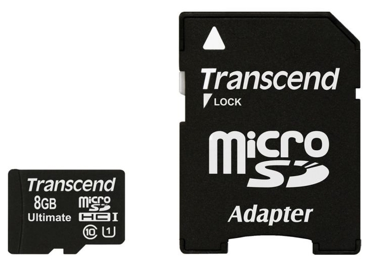 

Карта памяти Transcend microSDHC 8GB Class 10 UHS-I Ultimate X600 (TS8GUSDHC10U1)