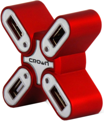 

USB HUB CROWN CMH-B09 red
