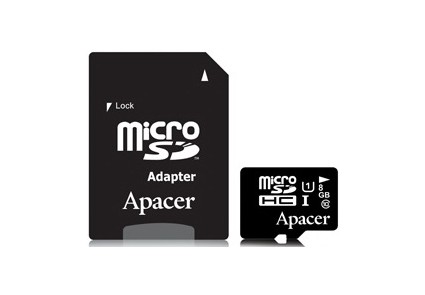 

Карта памяти Apacer microSDHC 8GB UHS-I Cl10+adapt