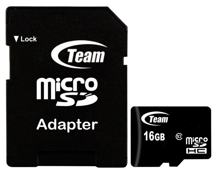 

Карта памяти Team microSDHC 16Gb class 10 + adapter (TUSDH16GCL1003)