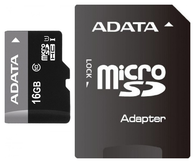 

Карта памяти A-Data MicroSDHC 16GB UHS-I + SD-adap