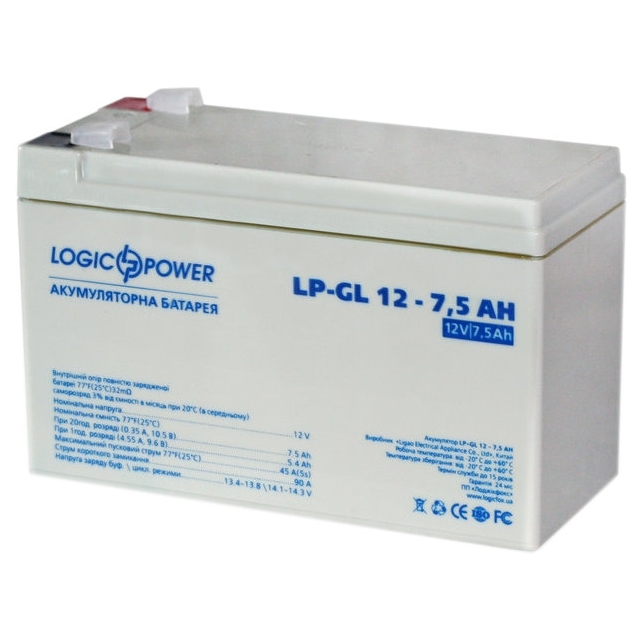 

Батарея к ИБП LogicPower GL 12В 7.5 Ач (2334)