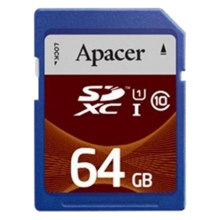 

Карта памяти Apacer SDXC UHS-I Class10 64Gb RP (AP64GSDXC10U1-R)