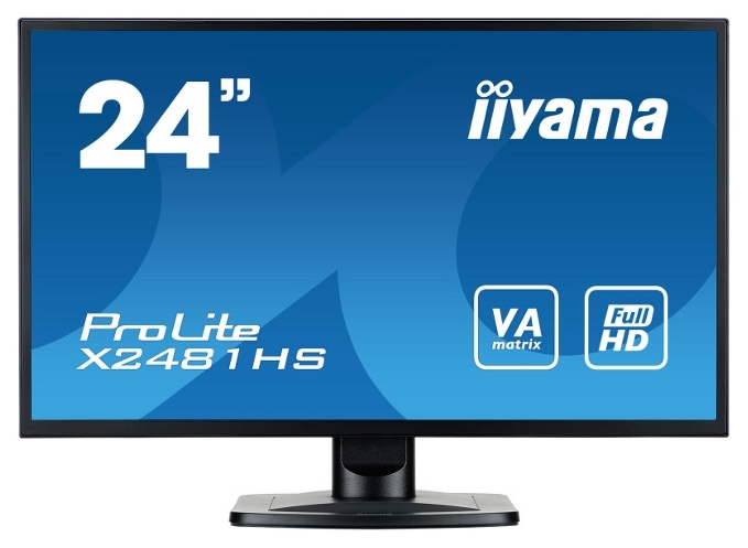 

Монитор 24" Iiyama ProLite X2481HS-B1 (FullHD, VGA, DVI, HDMI)