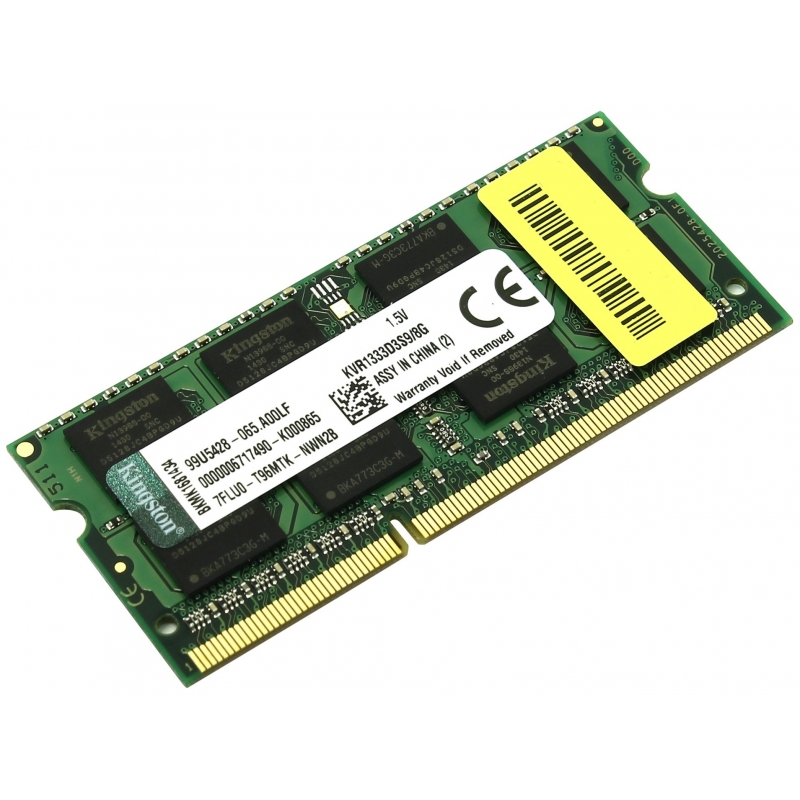 

Память So-Dimm Kingston 1x8GB DDR3 1333MHz CL9 (KVR1333D3S9/8G)