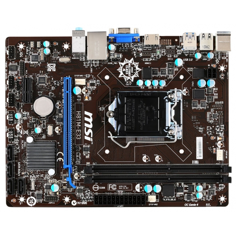 

Материнская плата MSI H81M-E33 (s1150, H81) mATX