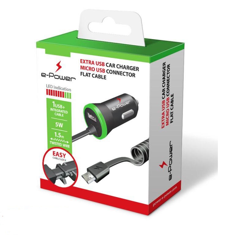 

Авто З.П. E-Power MicroUSB+1USB 2.1A EP302CC