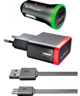 

Комплект 3в1 E-Power MicroUSB+2USB 2.1A EP802CHS