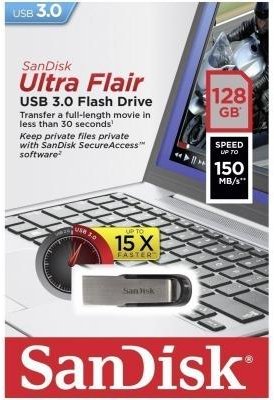 USB-накопичувач 128Gb SANDISK Flair USB 3.0 Grey (SDCZ73-128G-G46) · 3