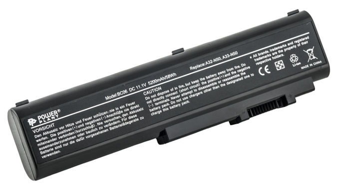 

Аккумулятор PowerPlant для ноутбуков Asus N50VC (A32-N50) 11.1V 5200mAh NB00000230