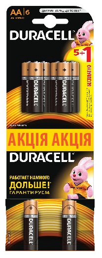 

Батарейки DURACELL LR06 MN1500 6 шт + LR03 MN2400 2шт