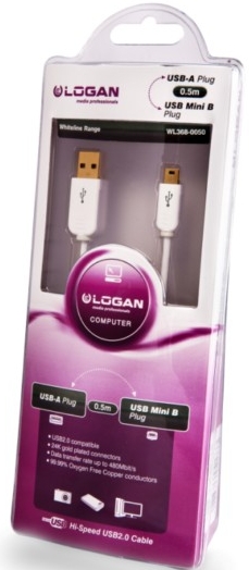 

Комп. кабель LOGAN USB(A) - USB Mini(B) 0,5м