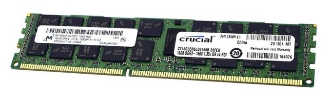 

Память Crucial 1x16Gb DDR3 1600Mhz ECC REG CL11,Dual Rank, 1.35V (CT16G3ERSLD4160B)