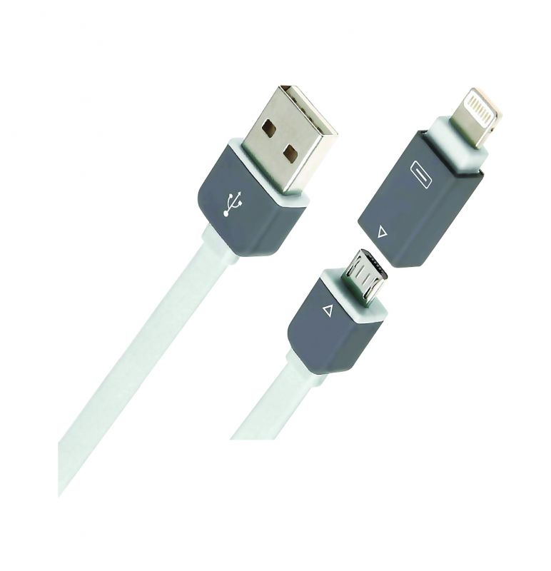 

Кабель EasyLink EL-521 2в1 Lightning+microUSB white