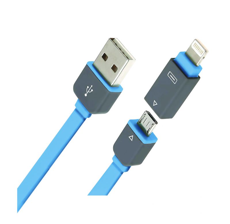 

Кабель EasyLink EL-525 2в1 Lightning+microUSB blue