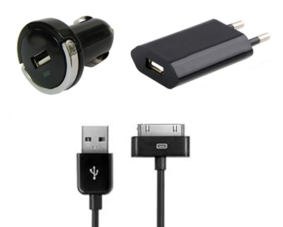 

Комплект зарядных устройств 3 в 1 iPod iPhone iPad 2 черный