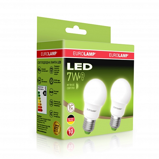 

Промо-набор EUROLAMP LED Лампа A50 7W E27 3000K