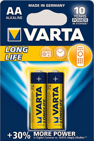 

Батарейка Varta AA bat Alkaline 2шт LONGLIFE EXTRA (04106101412)