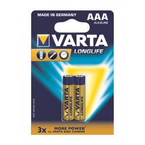 

Батарейка Varta AAA bat Alkaline 2шт LONGLIFE EXTRA (04103101412)