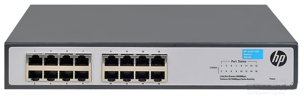 

Коммутатор HP 1420-16G Unmanaged Switch, 16xGE por