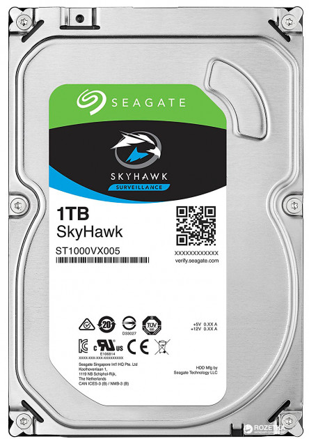 

Жесткий диск 1TB Seagate SkyHawk Surveillance 5900RPM 6Gb/S/64MB (ST1000VX005)