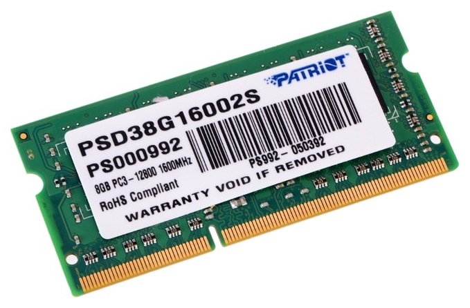 

Память SoDimm Patriot Original Signature 1x8Gb DDR3 1600Mhz (PSD38G16002S)