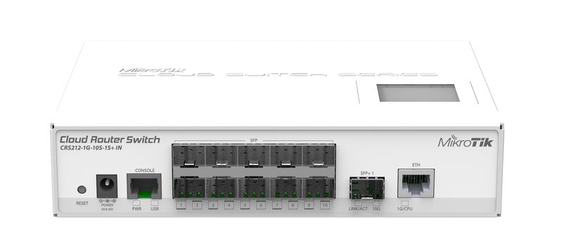 

Маршрутизатор MikroTik CRS212-1G-10S-1S + IN (1x1G, 1xSFP +, 10хSFP, L3)