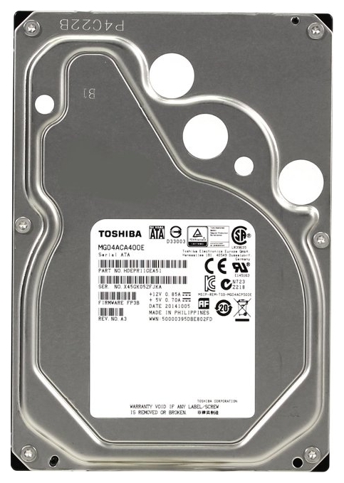 

Жесткий диск 3.5" 4ТВ Toshiba 7200RPM 128MB SATA III (MG04ACA400E)