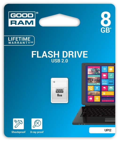 

Флешдрайв GOODRAM UPI2 8 GB Белый (UPI2-0080W0R11)