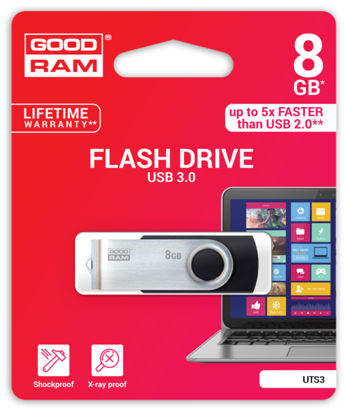 

Флешдрайв GOODRAM UTS3 8 GB USB 3.0 (UTS3-0080K0R11)