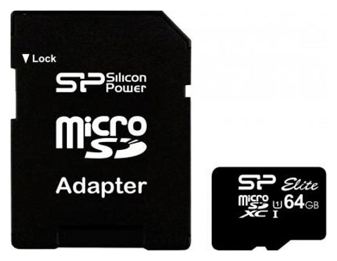 

Карта памяти Silicon Power microSDXC 64GB Class 10 UHS-ISDR (SP064GbSTXBU1V10SP)