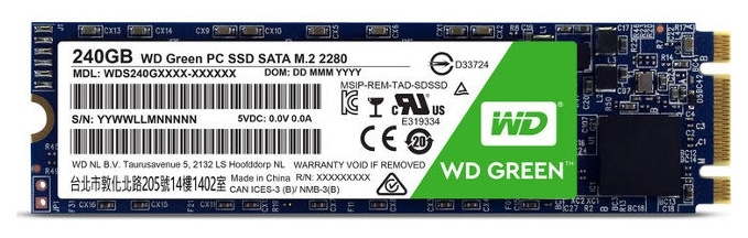 

Накопитель SSD 240GB WD Green M2 (WDS240G1G0B)