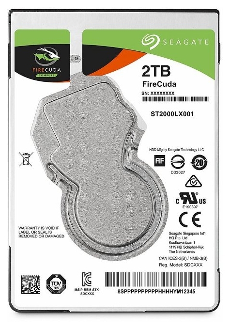 

Жесткий диск 2.5" 2TB Seagate FireCuda ST2000LX001 5400RPM SATA III