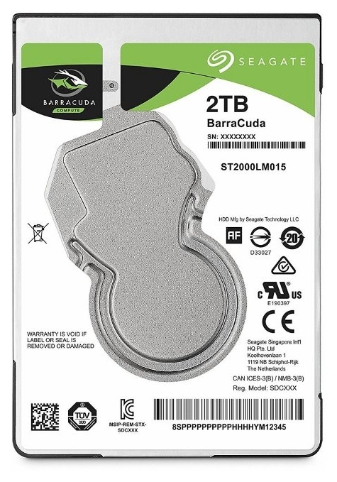 

Жесткий диск 2.5" 2TB Seagate BarraCuda ST2000LM015 5400RPM SATA III