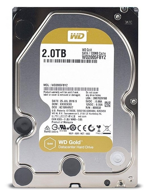 

Жесткий диск 3.5" 2TB WD Gold 7200RPM SATA (WD2005FBYZ)