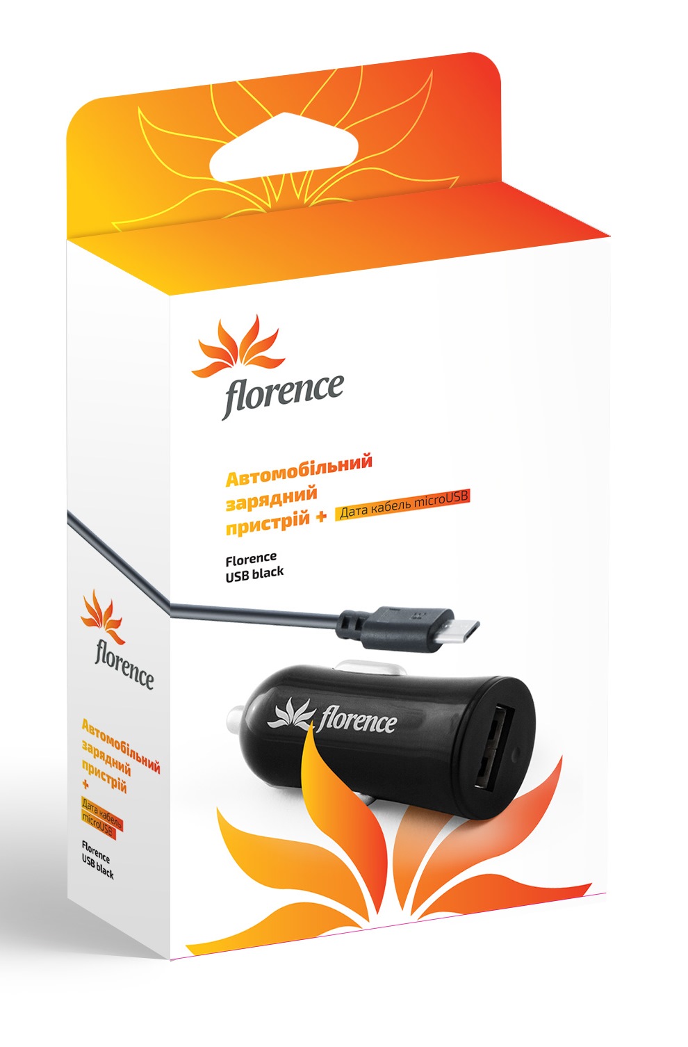 

Авто З.У. Florence CC12-MU +microUSB black