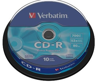 

Verbatim CD-R 700 MB 52x Cake 10 шт Extra (43437)