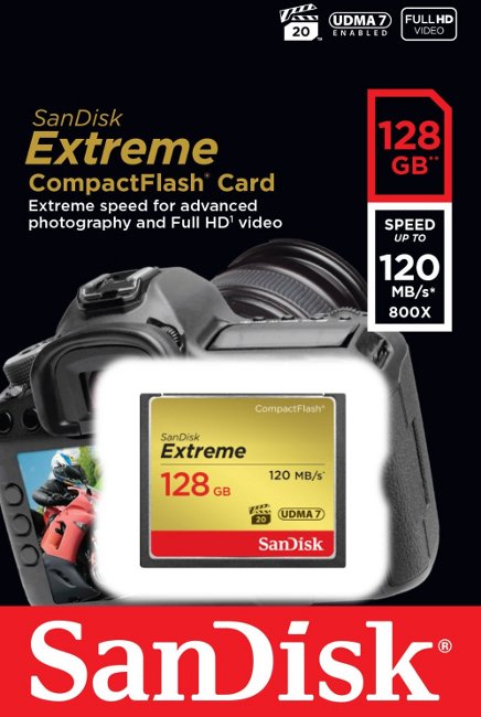 

Карта памяти SanDisk 128GB CF Extreme R120/W85MB/s (SDCFXSB-128G-G46)