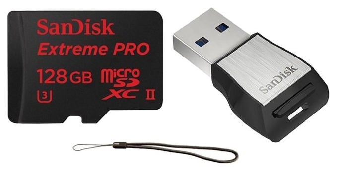 

Карта памяти SanDisk 128GB microSDXC C10 UHS-II U3 R275/W100MB/s 4K Extreme Pro + USB 3.0 reader (SD