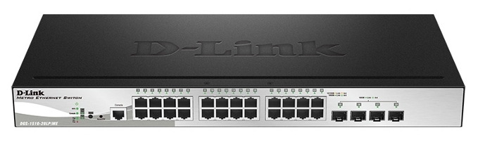 

Коммутатор D-Link DGS-1510-28LP/ME 24x1GE с РоЕ, 4x1000BaseX SFP, L2 Управляемый