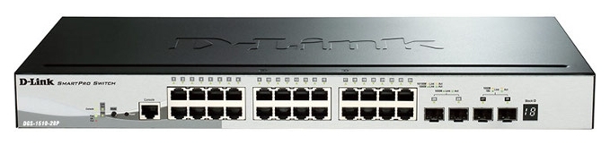 

Коммутатор D-Link DGS-1510-28P 24x1G PoE, 2xSFP, 2xSFP+ 10G, SmartPro