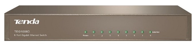 

Коммутатор TENDA TEG1008D 8port 10/100/1000BaseT,Неуправляемый, метал. корп