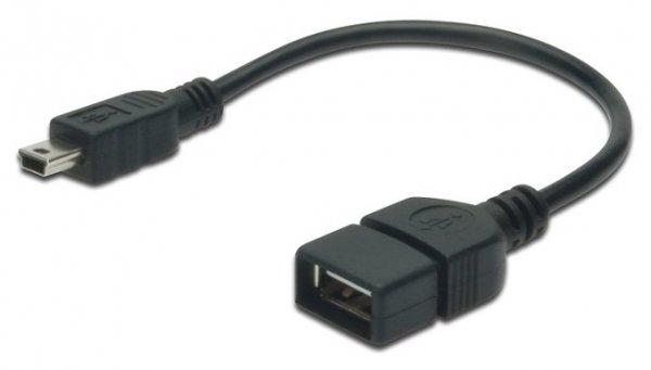 

Адаптер ASSMANN USB 2.0 (AF/miniB) OTG 0.2m, black (AK-300310-002-S)