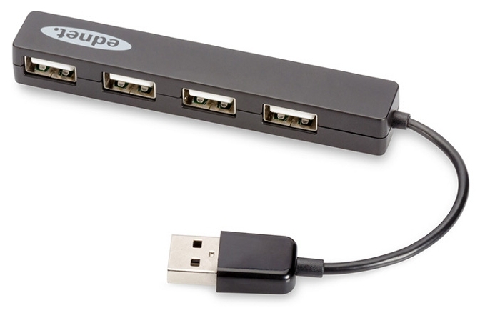 

Концентратор USB 2.0 EDNET 4 порта, Black (85040)