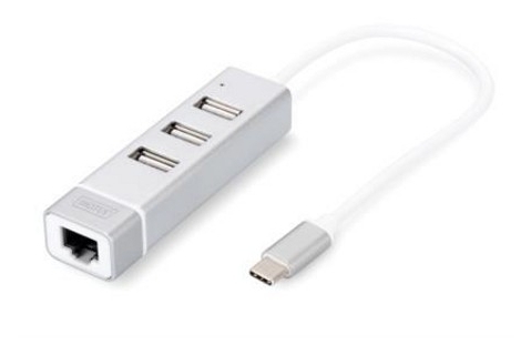 

Концентратор USB DIGITUS Type-C, 3xUSB+Fast Ethernet (DA-70253)