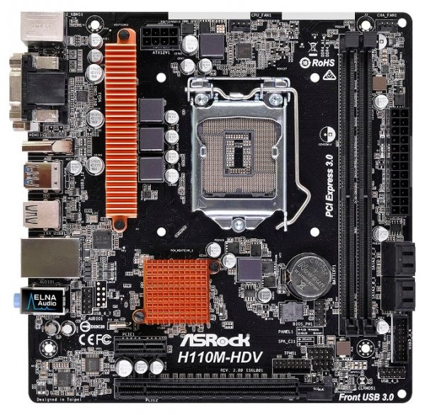 

Материнская плата ASRock H110M-HDV R3.0 (s1151 H110) mATX