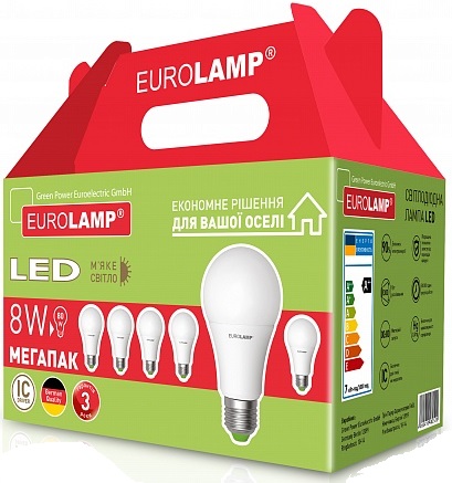 

Промо-набор EUROLAMP LED ЕКО A60 8W E27 3К 6 шт.