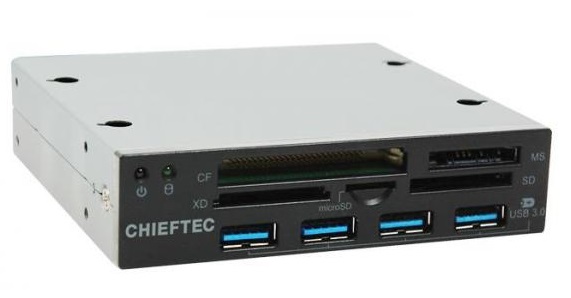 

Картридер Chieftec CRD-801H для 3.5" отсеков корпусов, внутренний,All-in-One,4xUSB3.0